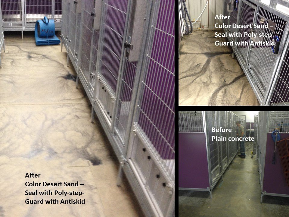 I wish to specify your Seal Green Kennel Concrete Sealer product for a client moving into a building that previousl