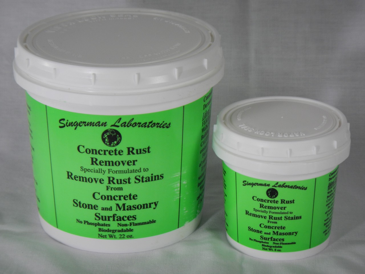 Singerman Laboratories Rust Remover for Concrete - did not let sit but still got white spots where applied what can